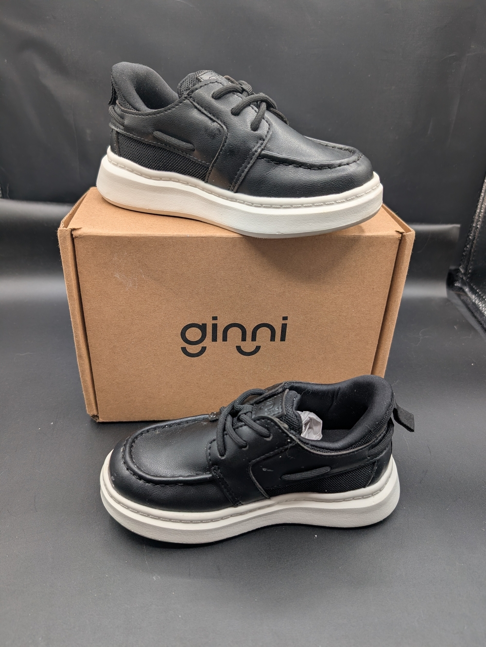 Ginni Boy's Black Lace-Up Casual Sneakers
